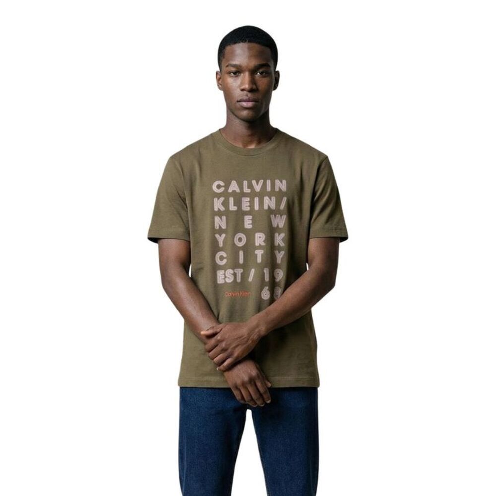 Calvin Klein Jeans Green Cotton Men's T-Shirt